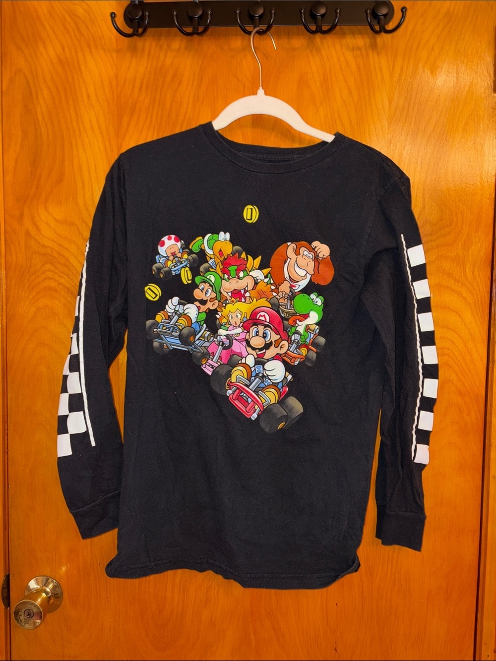 Black Mario Kart Long-Sleeve Graphic Tee